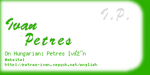 ivan petres business card